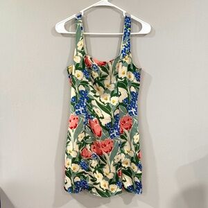 Sage the label floral mini square neck dress feminine girly